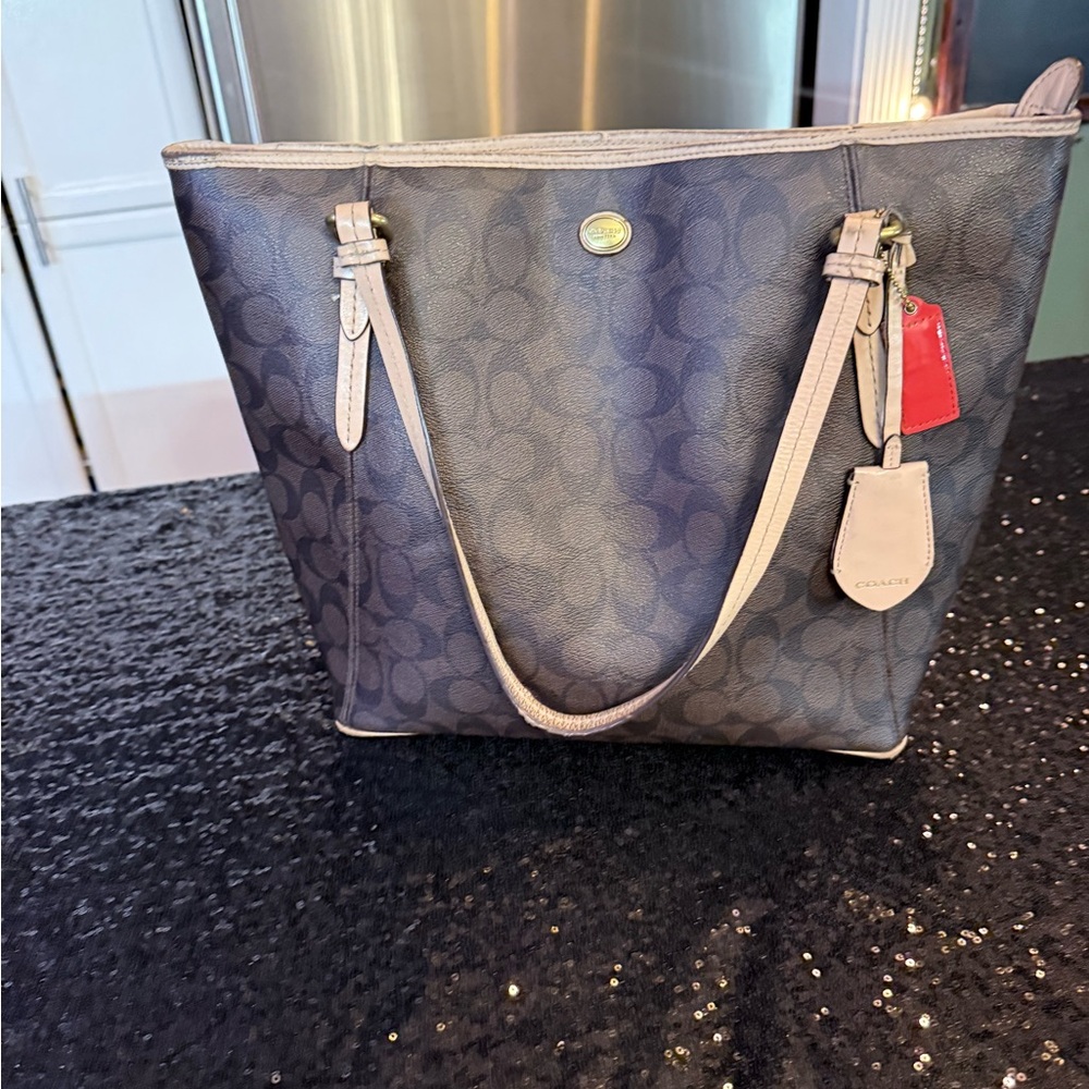 Coach brown and Cream Tote Bag